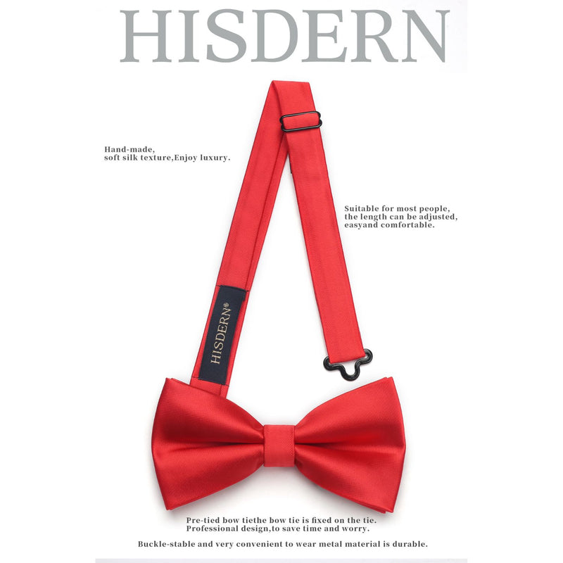 Solid Pre-Tied Bow Tie - RED 