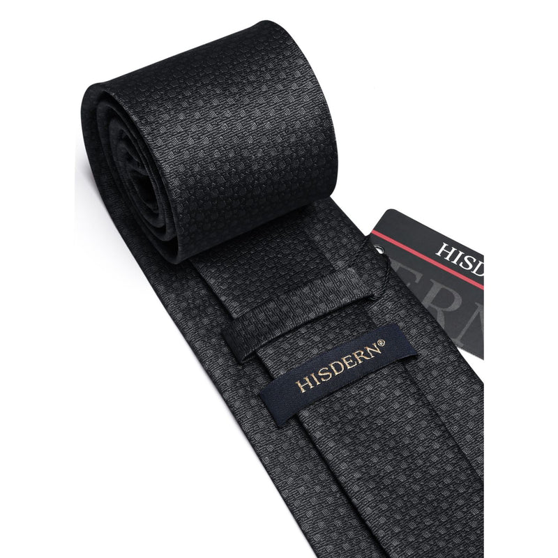 Plaid Tie Handkerchief Set - F-BLACK 