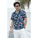 Hawaiian Tropical Shirts with Pocket - Z2-BLACK GREEN