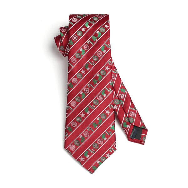 Christmas Tie Handkerchief Set - RED