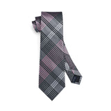 Plaid Tie Handkerchief Set - 14 BLACK 