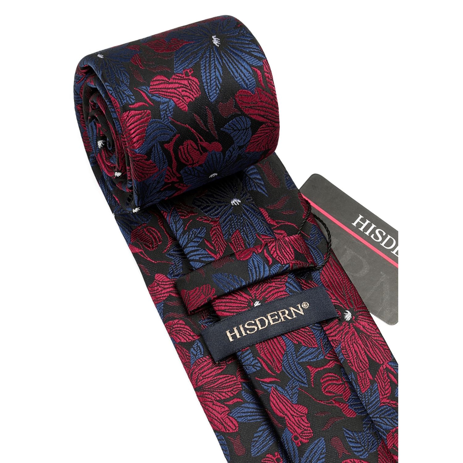 Paisley Tie Handkerchief Set - B5-RED/NAVY