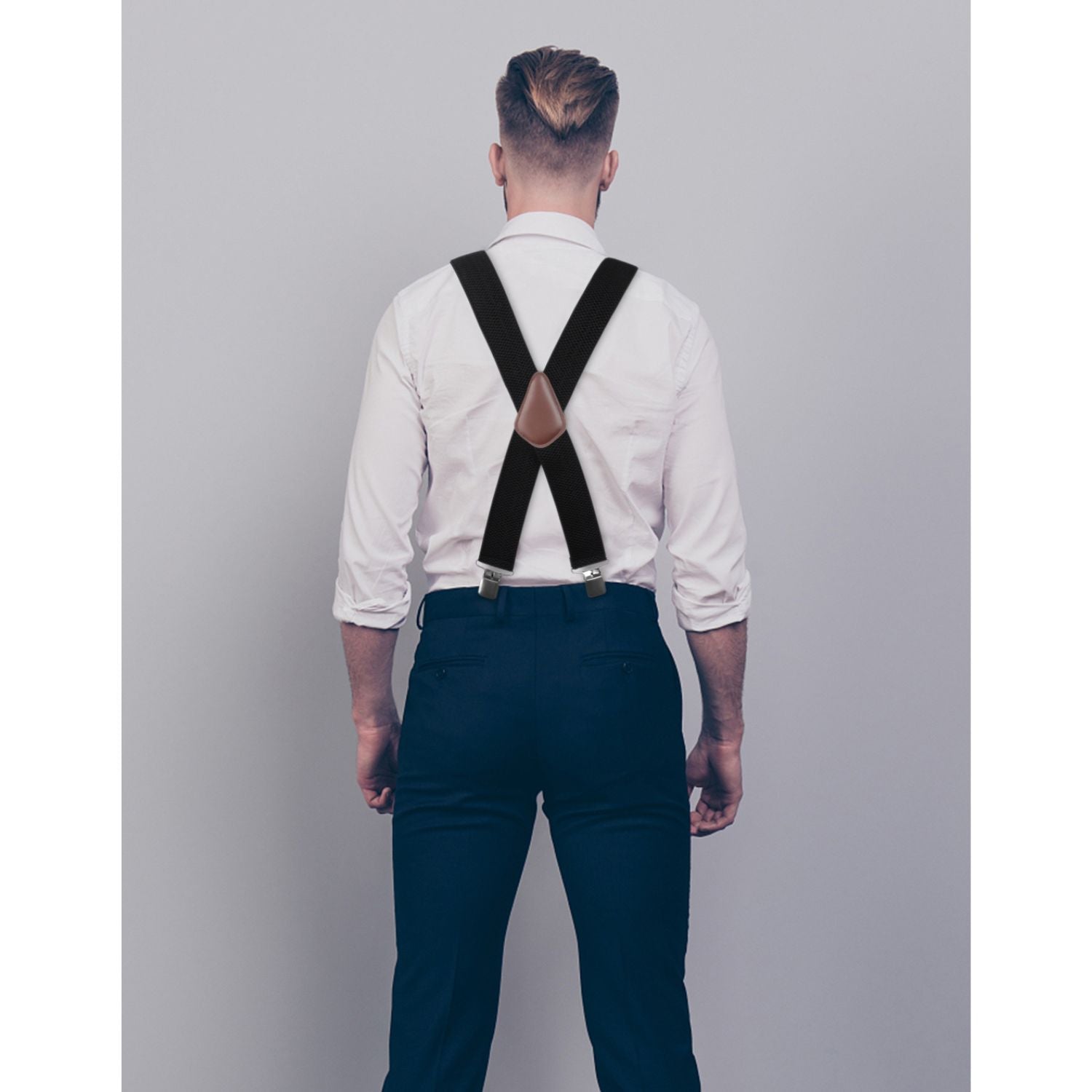 Thick Trouser 2 inch Adjustable Suspender - BLACK-2