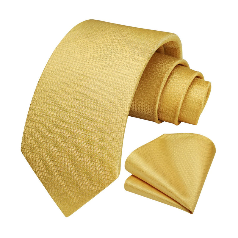 Houndstooth Tie Handkerchief Set - YELLOW 