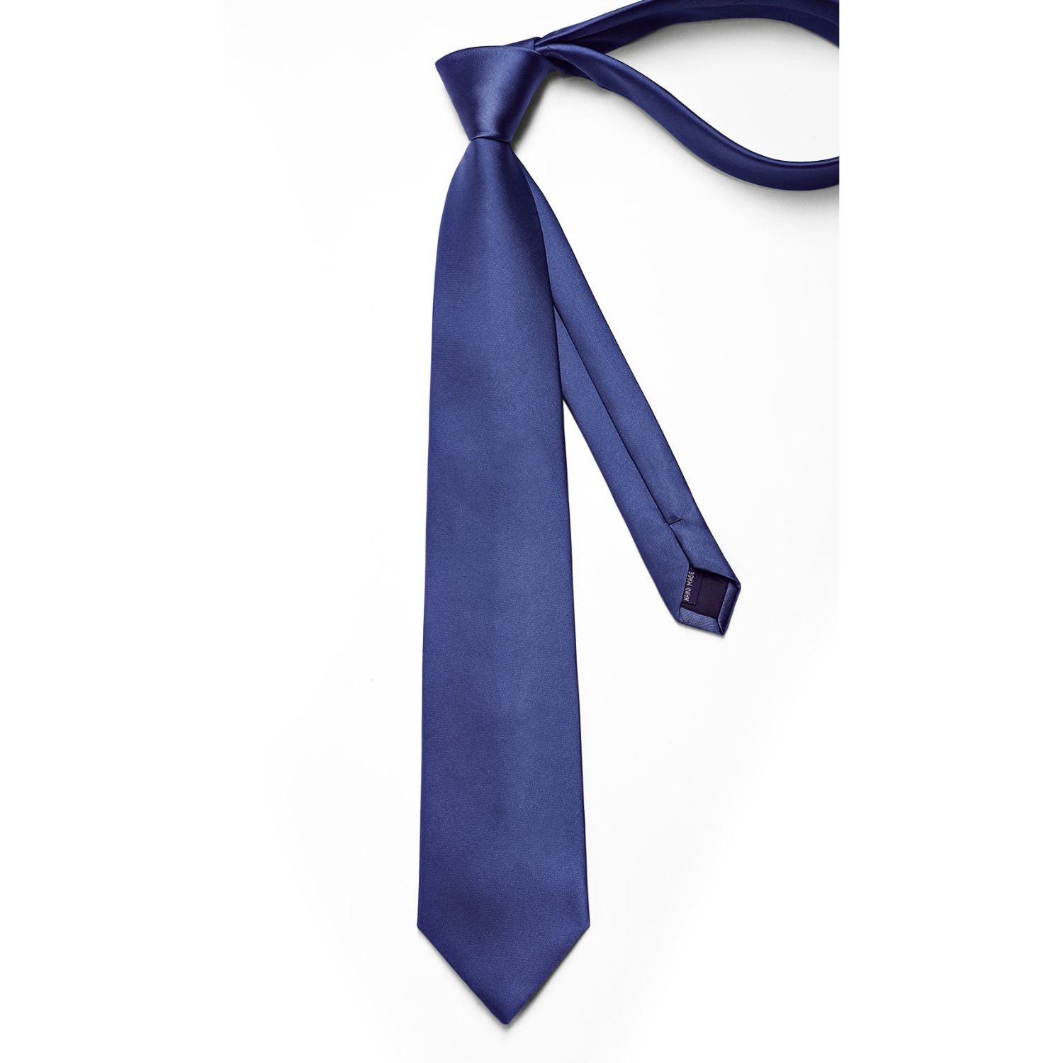 Solid Tie Handkerchief Cufflinks - E1-NAVY BLUE