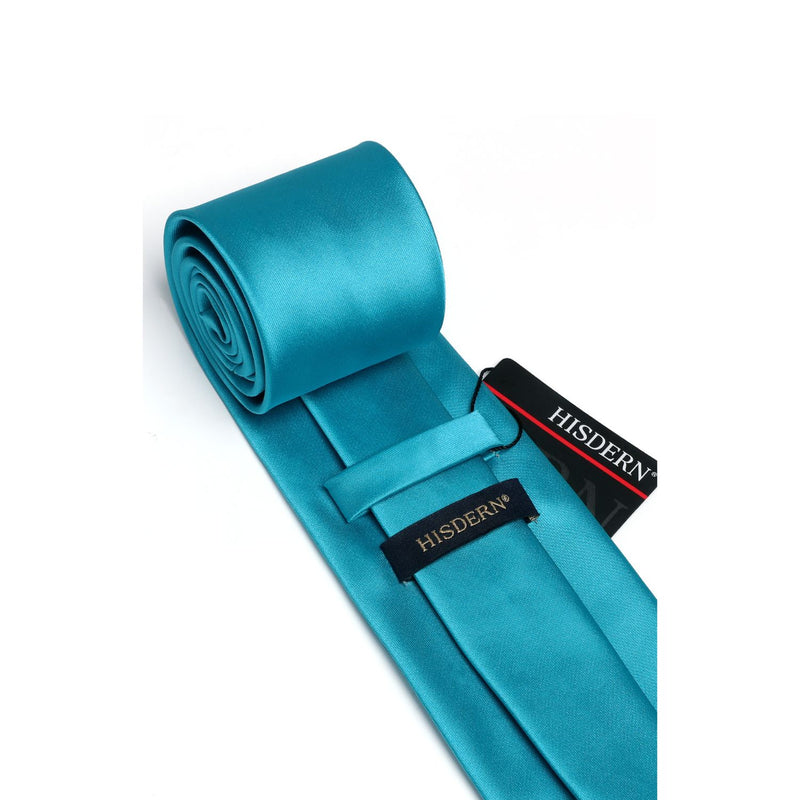 Solid Tie Handkerchief Clip - AQUA-1 