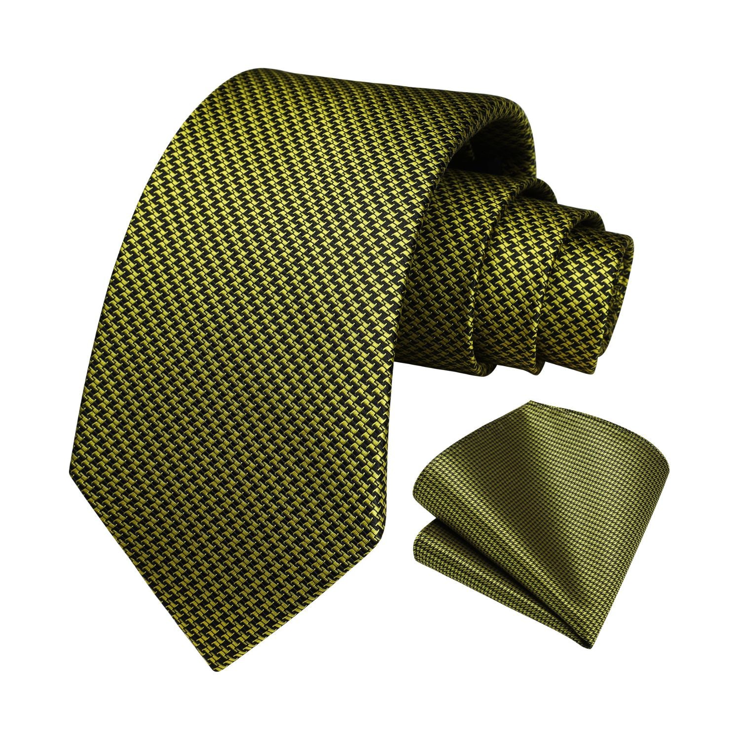 Houndstooth Tie Handkerchief Set - SAGE GREEN