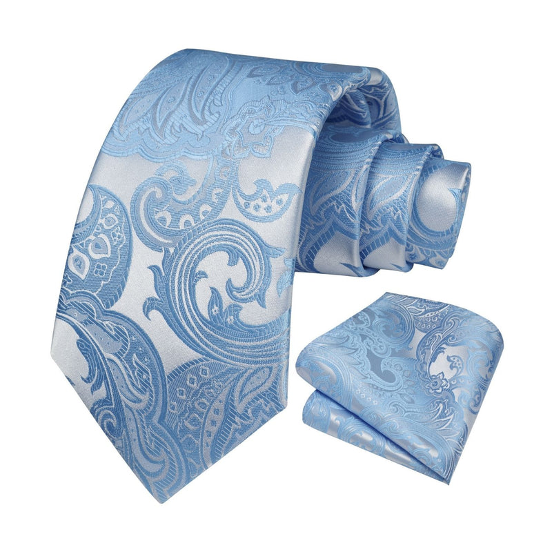 Paisley Tie Handkerchief Set - C-LIGHT BLUE2