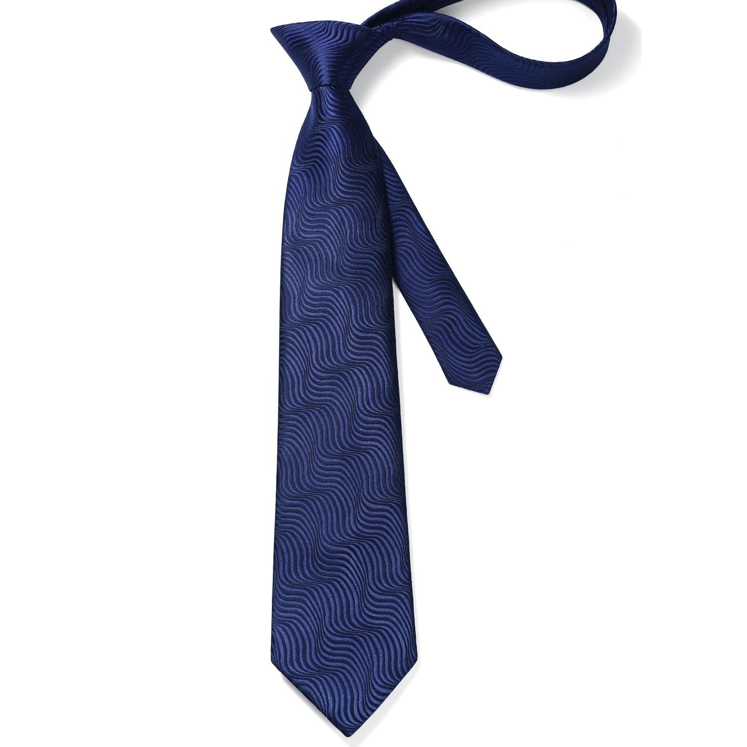 Houndstooth Tie Handkerchief Set - A-13 NAVY BLUE