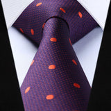 Polka Dot Tie Handkerchief Set - D-PURPLE/ORANGE 