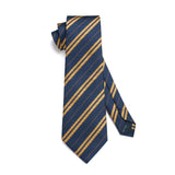 Stripe Tie Handkerchief Set - A-NAVY BLUE