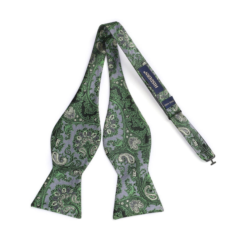 Floral Bow Tie & Pocket Square - GREE/GREY 