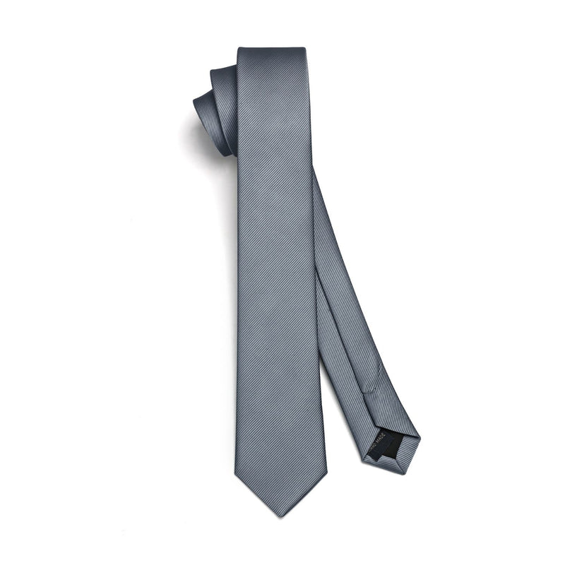 Solid 2.4'' Skinny Formal Tie - DARK GREY 