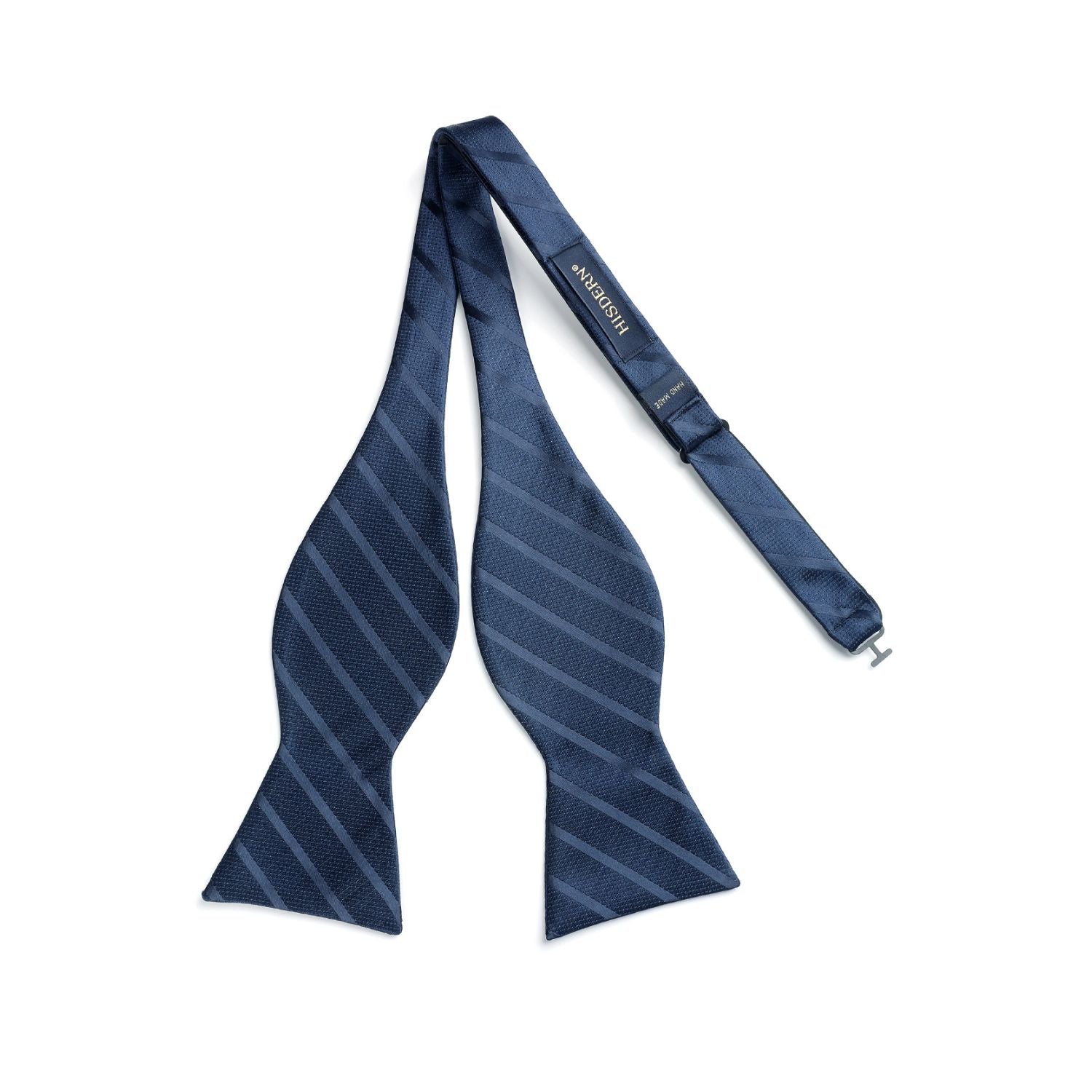 Stripe Bow Tie & Pocket Square - NAVY BLUE
