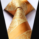 Stripe Tie Handkerchief Set - ORANGE/YELLOW 