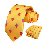 Strawberry Tie Handkerchief Set - YELLOW 