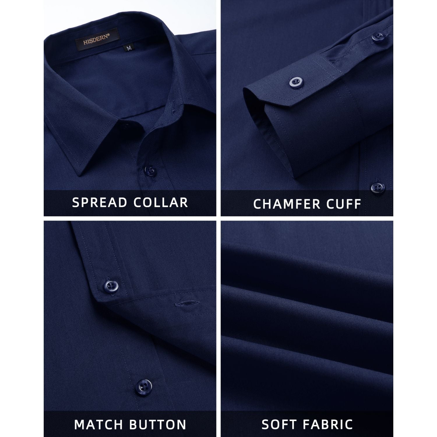 Casual Formal Shirt with Pocket - NAVY BLUE