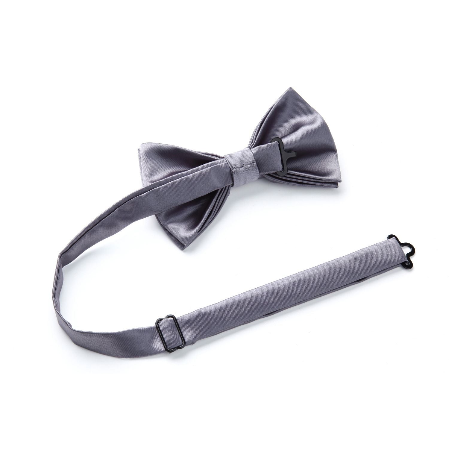 Solid Suspender Pre-Tied Bow Tie Handkerchief - A10-GREY
