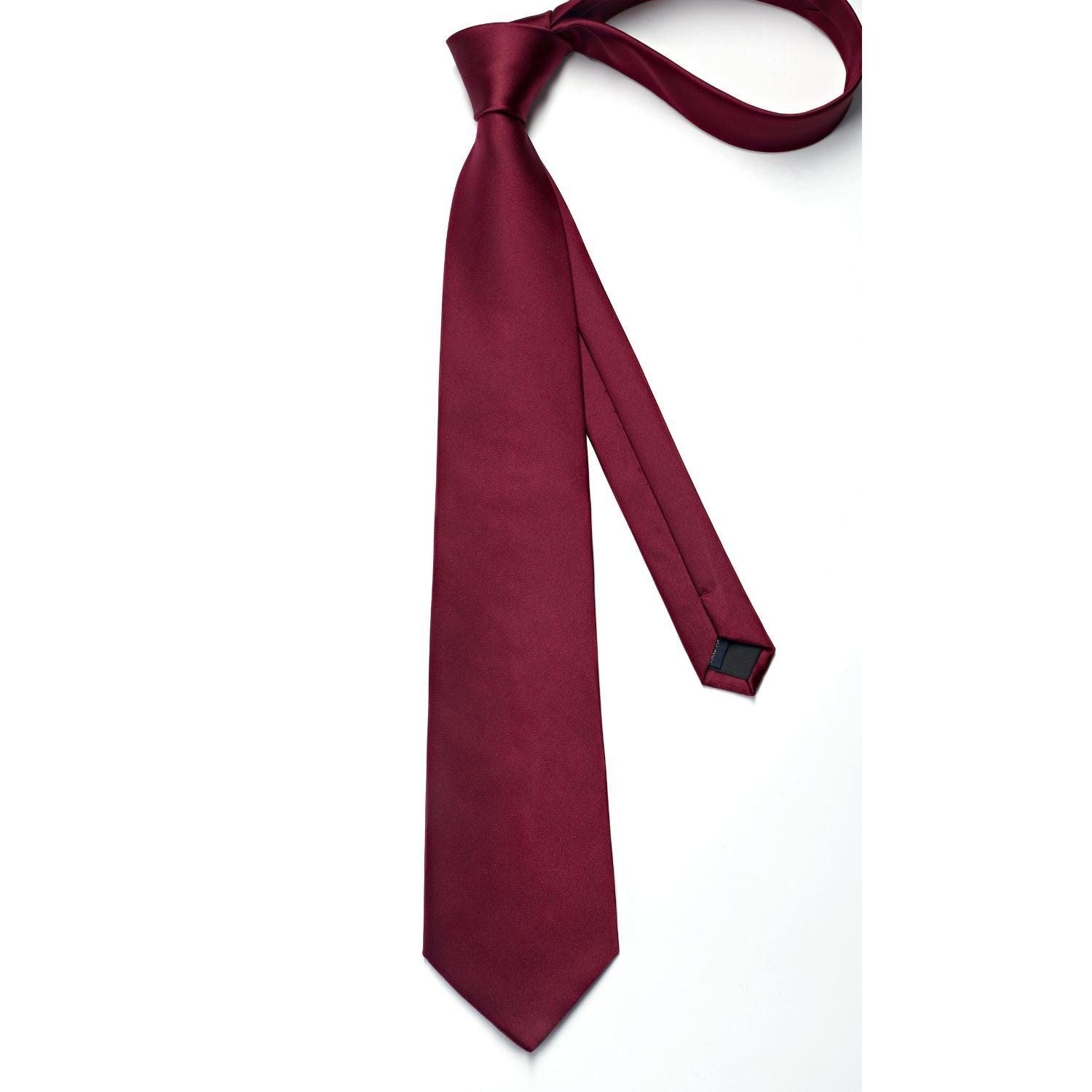 Solid Tie Handkerchief Cufflinks - H2-BURGUNDY
