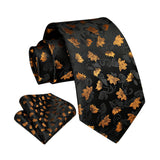Floral Tie Handkerchief Set - 04 GOLD/BLACK 