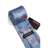 Floral Tie Handkerchief Set - W-PINK BLUE 