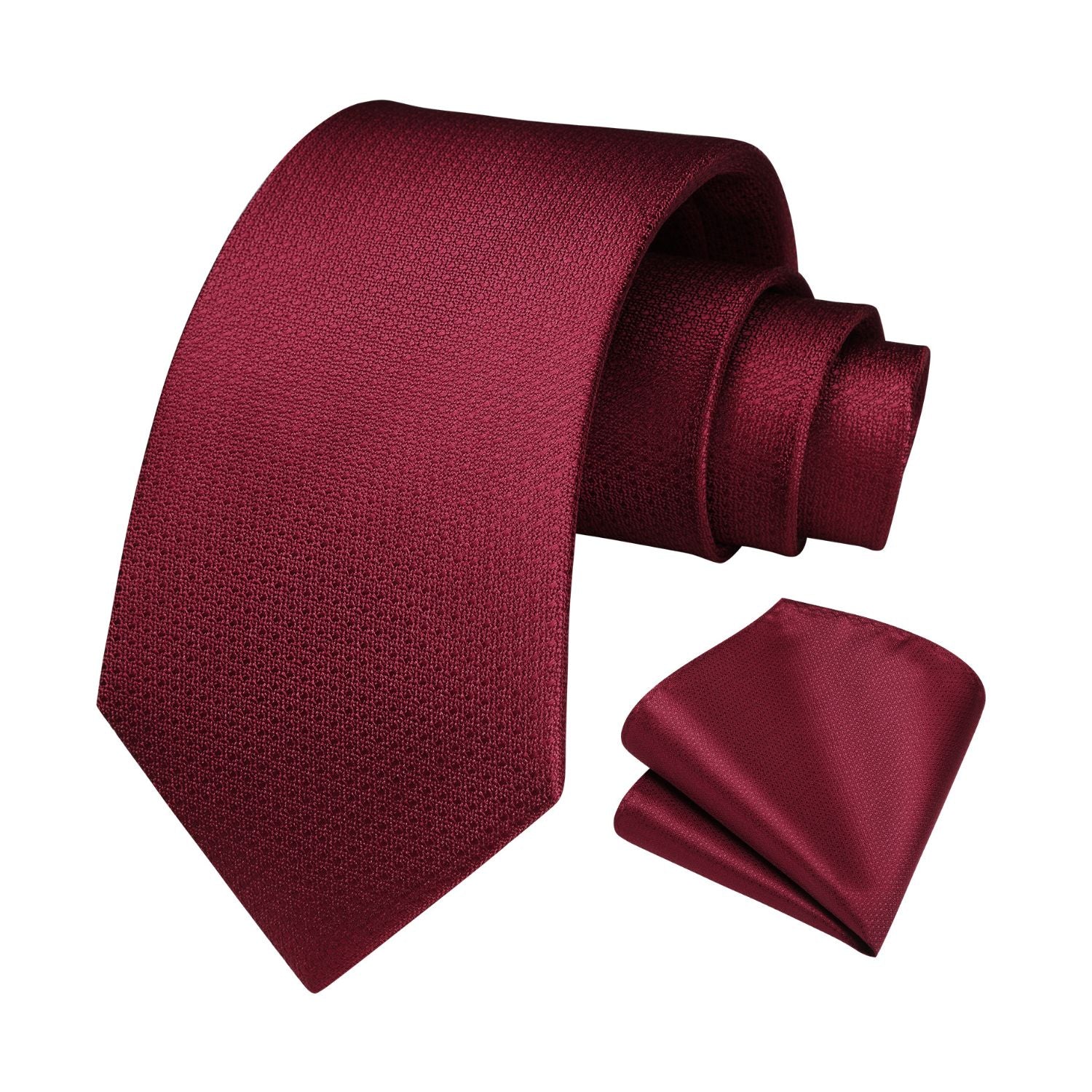 Plaid Tie Handkerchief Set - RED