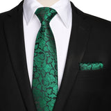 Floral Tie Handkerchief Set - GREEN FLORAL - 9