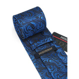 Paisley Tie Handkerchief Set - 02A-ROYAL BLUE1 