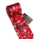 Christmas Tie Handkerchief Set - RED