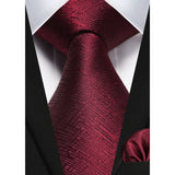 Houndstooth Tie Handkerchief Set - B-06 BURGUNGY 3 