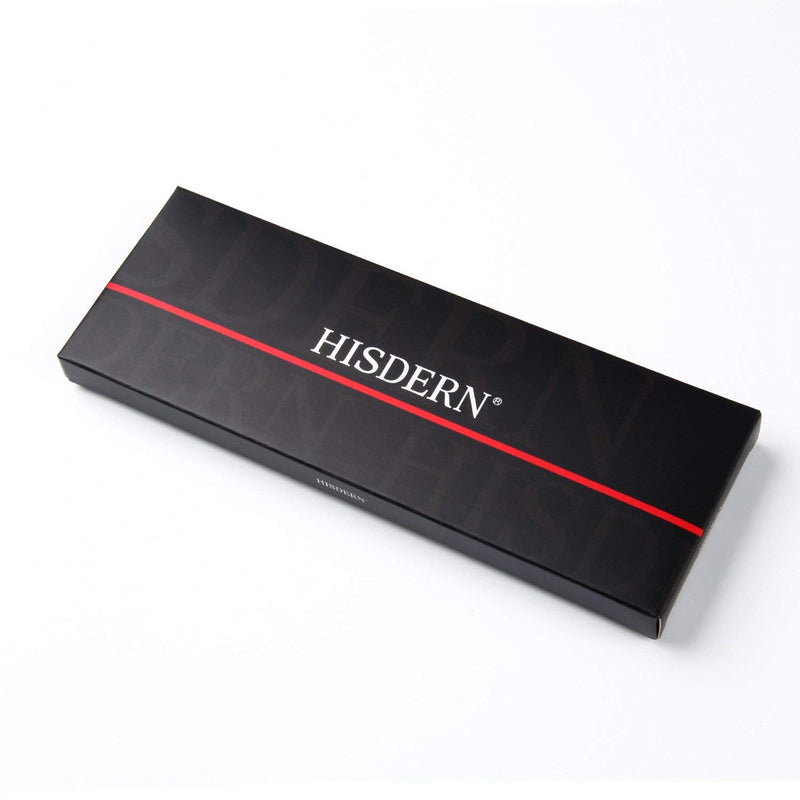 Stripe Tie Handkerchief Set - A-RED BLACK