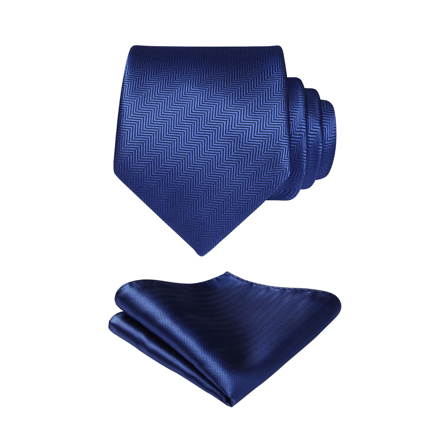 Stripe Tie Handkerchief Set - 12-MEDIUM BLUE