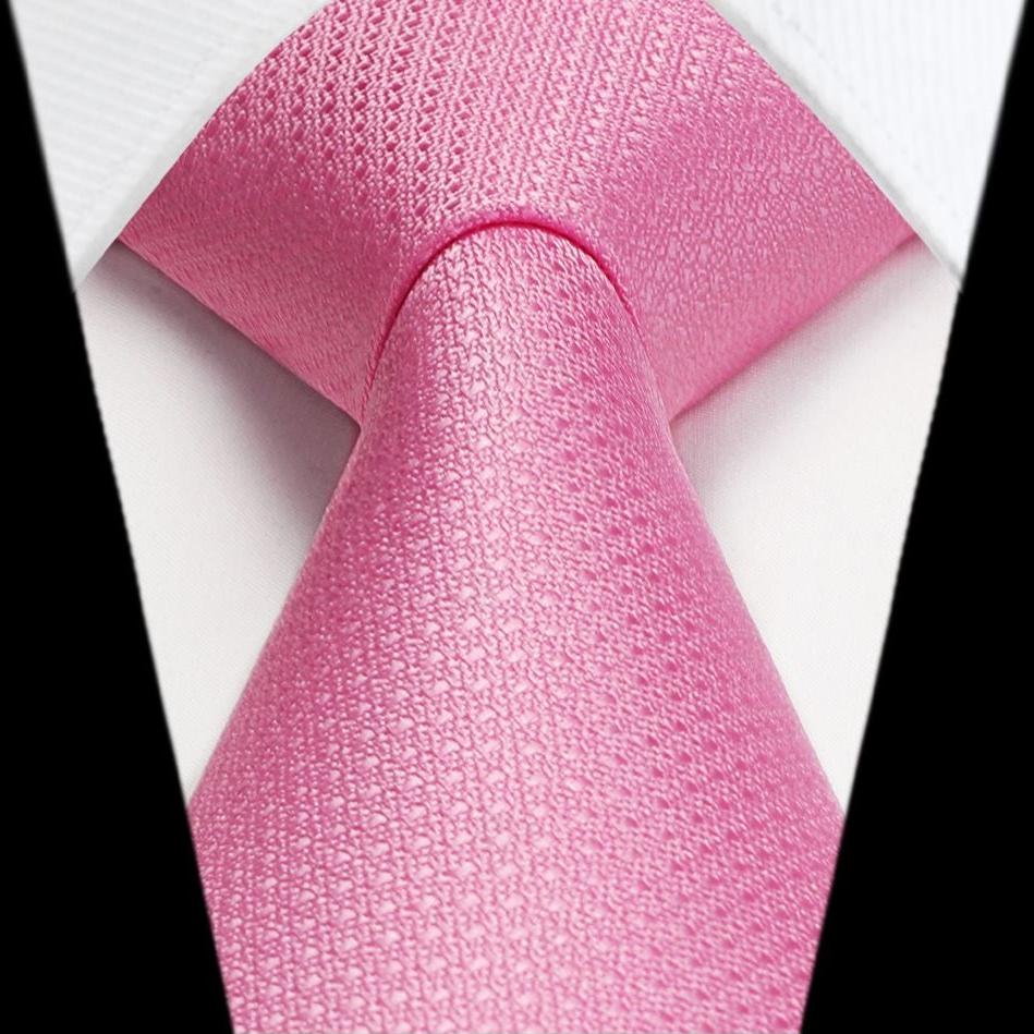 Houndstooth Tie Handkerchief Set - PINK