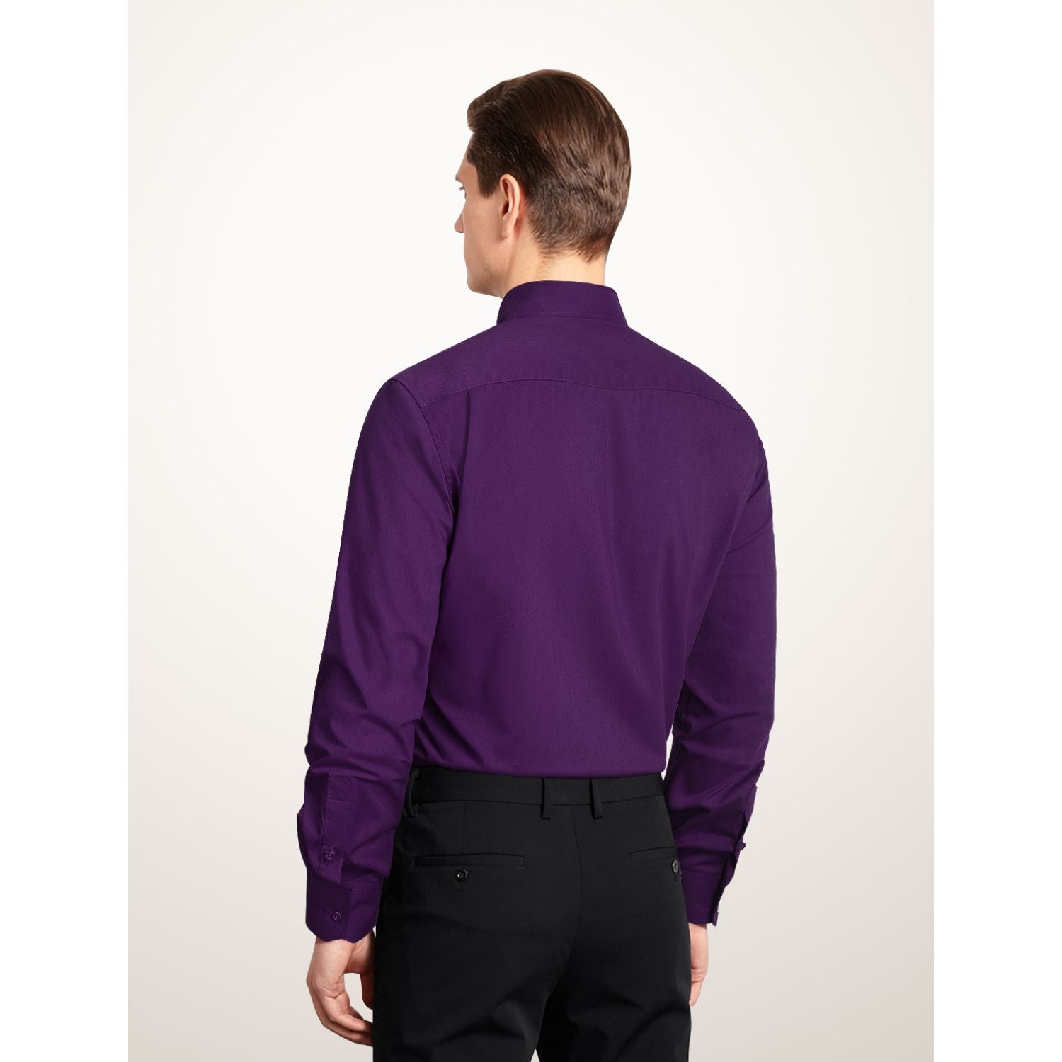 Casual Formal Shirt with Pocket - PURPLE