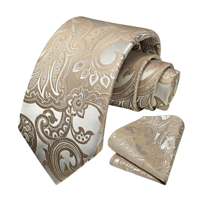 Paisley Tie Handkerchief Set - CHAMPAGNE FLORAL-8