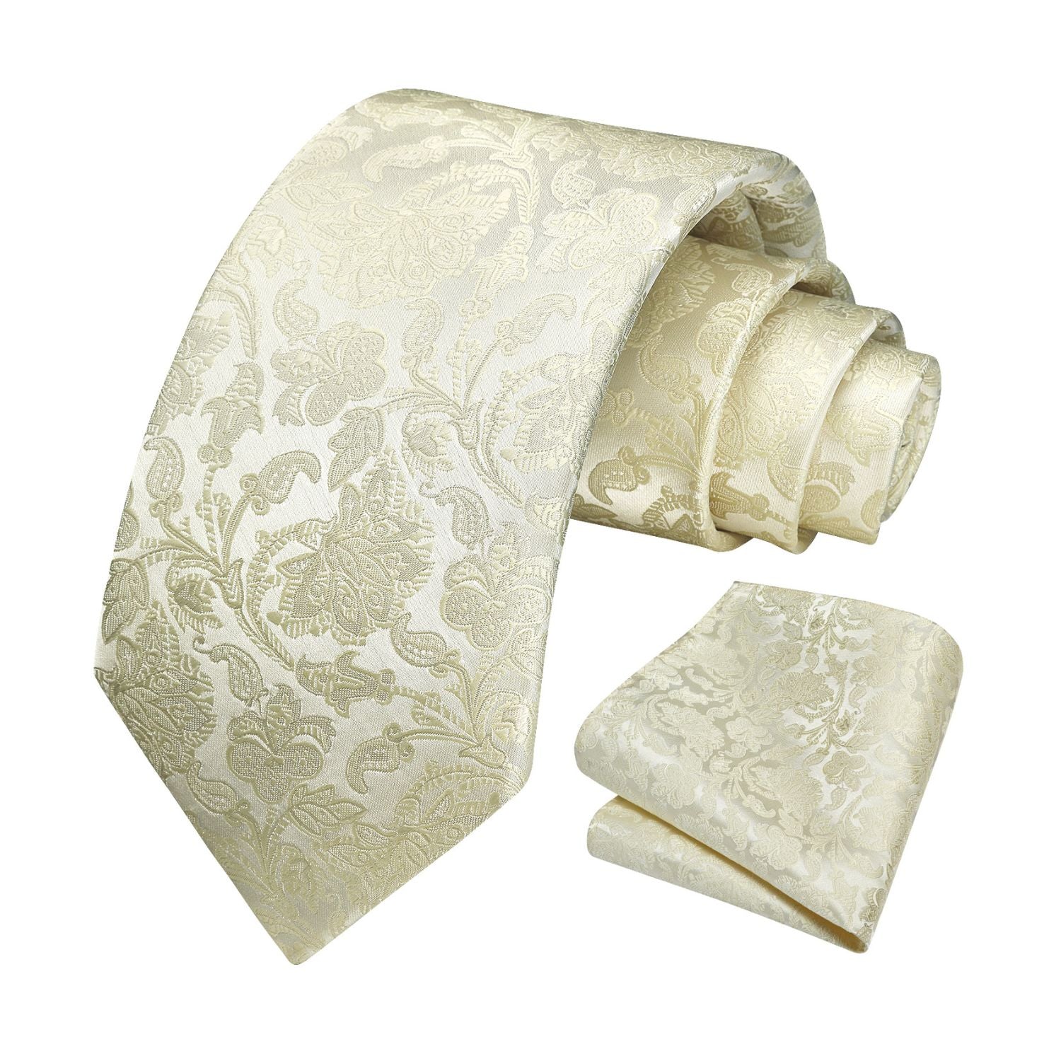 Floral Tie Handkerchief Set - CHAMPAGNE FLORAL-7