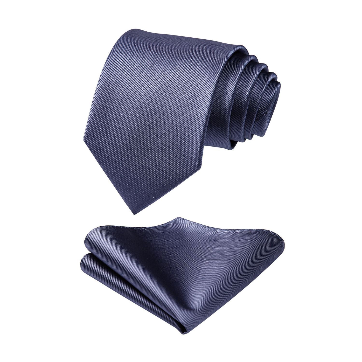 Solid 3.35 inch Tie Handkerchief Set - L-GREY DARK