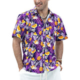 Hawaiian Tropical Shirts with Pocket - Z2-PURPLE