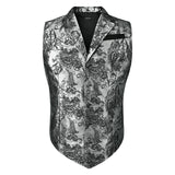 Gothic Lapel Vest for Men - SILVER/BLACK-6 