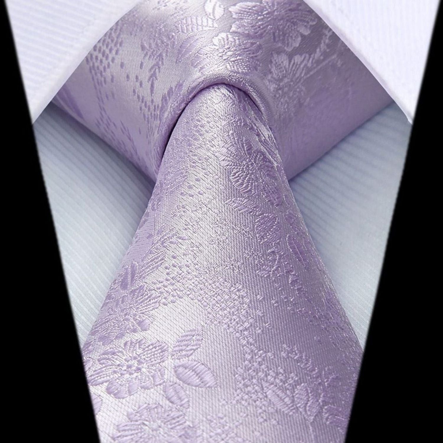 Floral 3.4 Tie Handkerchief Set - C-WISTERIA PURPLE