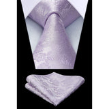 Floral 3.4 Tie Handkerchief Set - C-WISTERIA PURPLE 