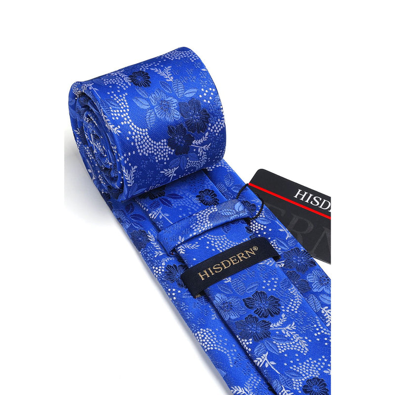 Floral Tie Handkerchief Set - X-SKY BLUE 