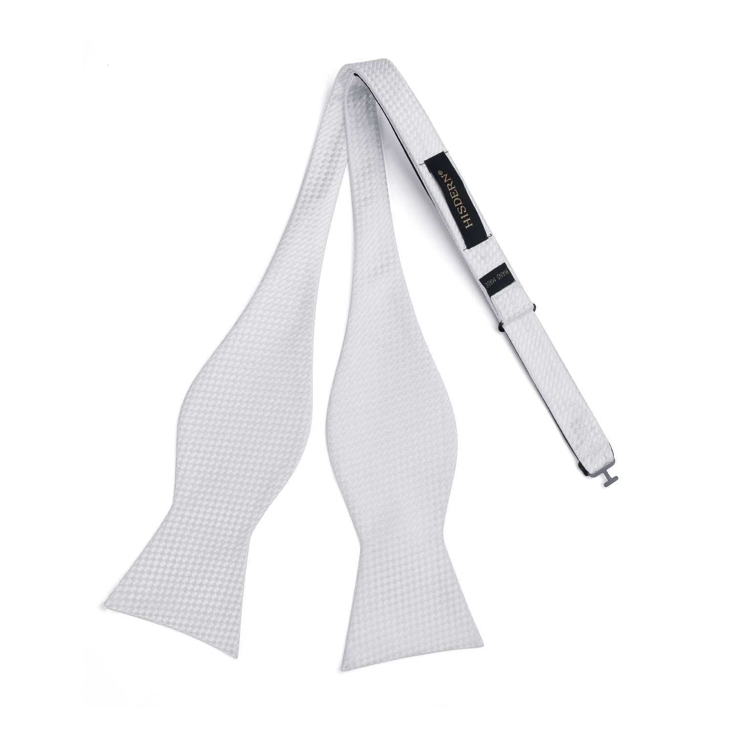 Houndstooth Bow Tie & Pocket Square - WHITE