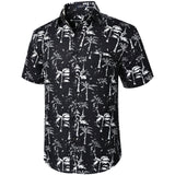 Hawaiian Tropical Shirts with Pocket - C-01 BLACK 