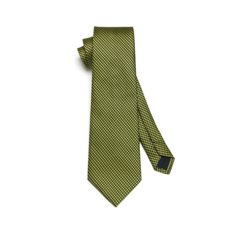 Houndstooth Tie Handkerchief Set - SAGE GREEN 