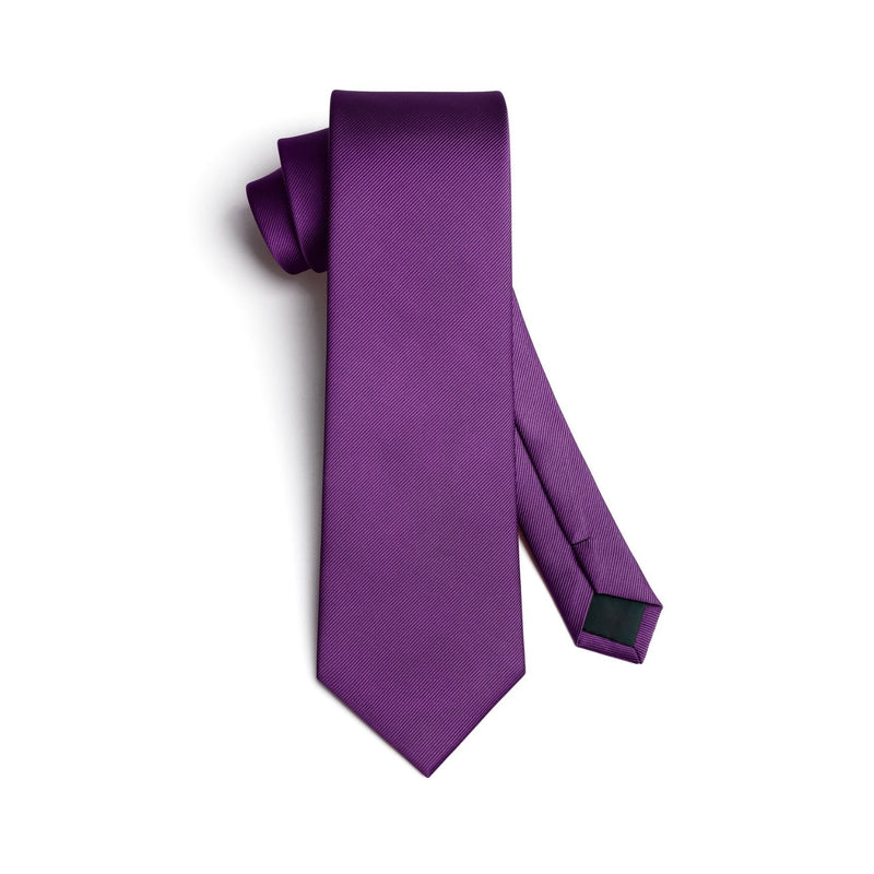 Solid Tie Handkerchief Cufflinks - PURPLE 