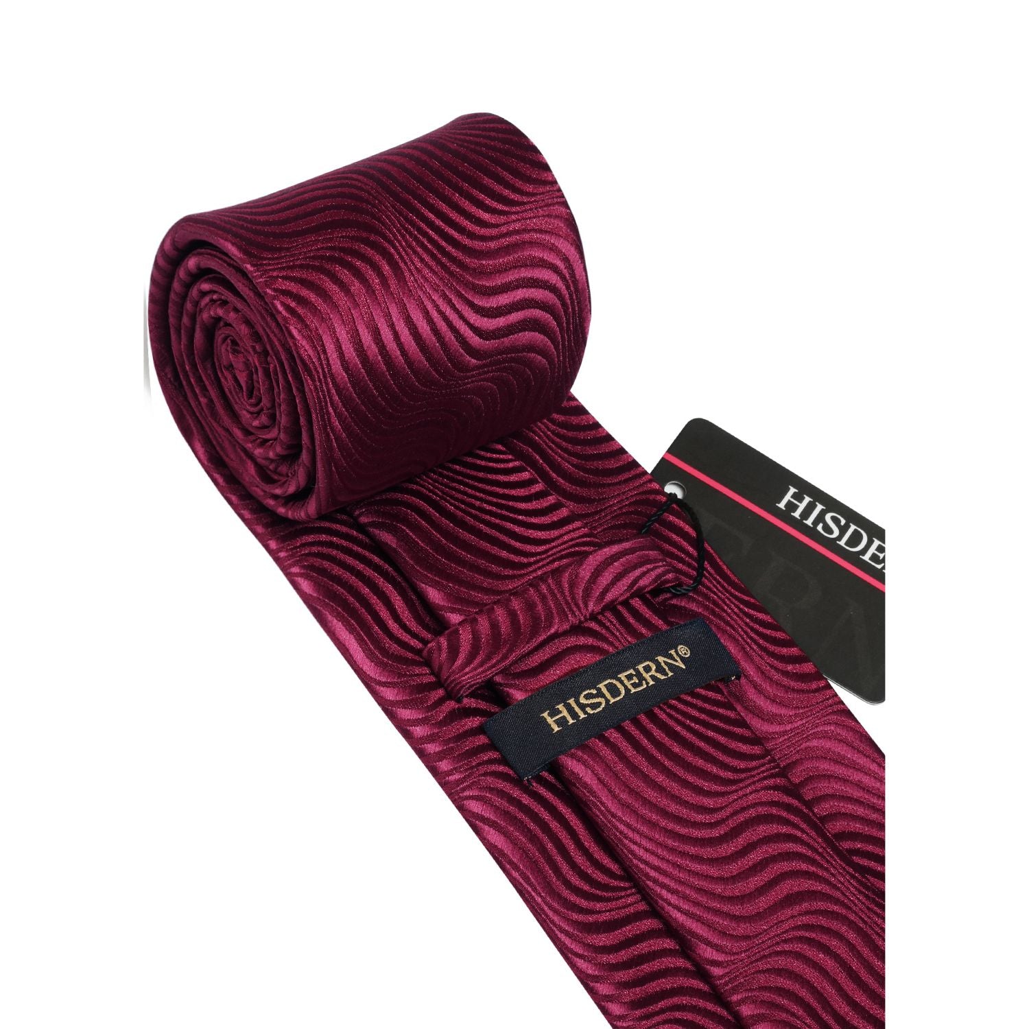 Houndstooth Tie Handkerchief Set - B-05 BURGUNGY 2