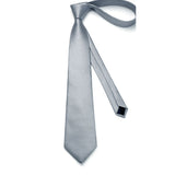 Plaid Tie Handkerchief Cufflinks - C-051 GREY 1 