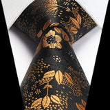 Floral Tie Handkerchief Set - BLACK 