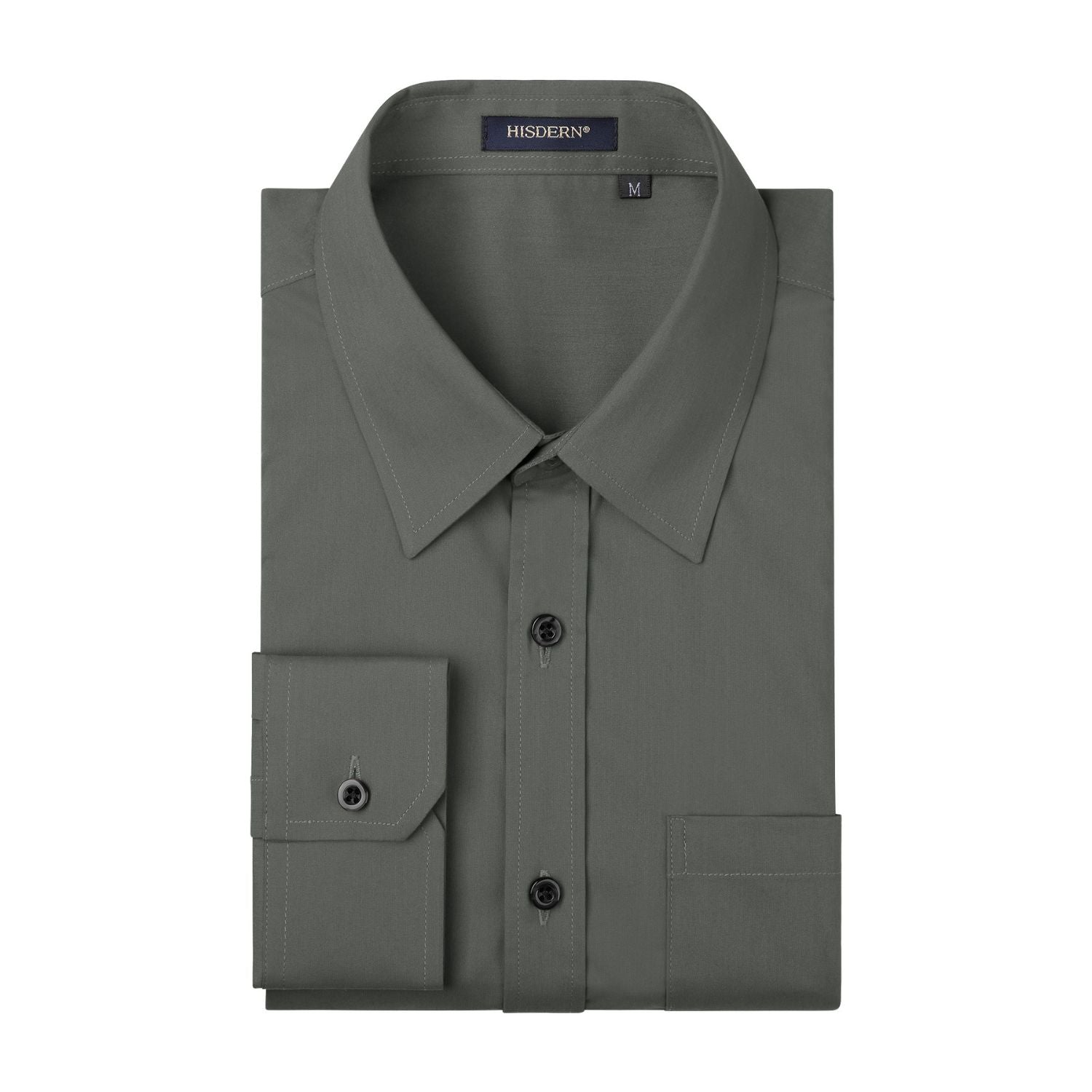 Casual Formal Shirt with Pocket - GREY